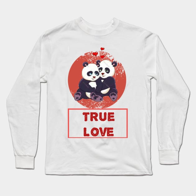 True love panda Long Sleeve T-Shirt by Jumana2017